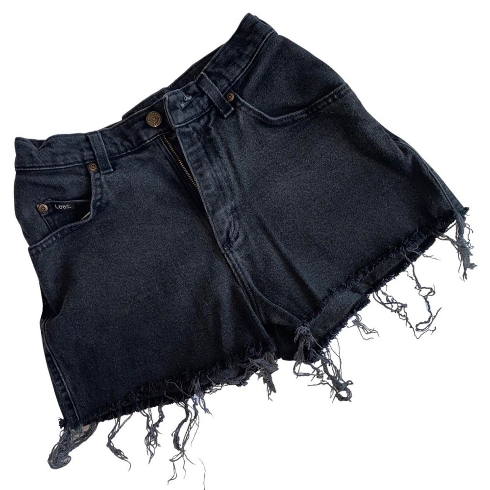 Vintage Lee High Waisted Black Cut Off Jean Shorts